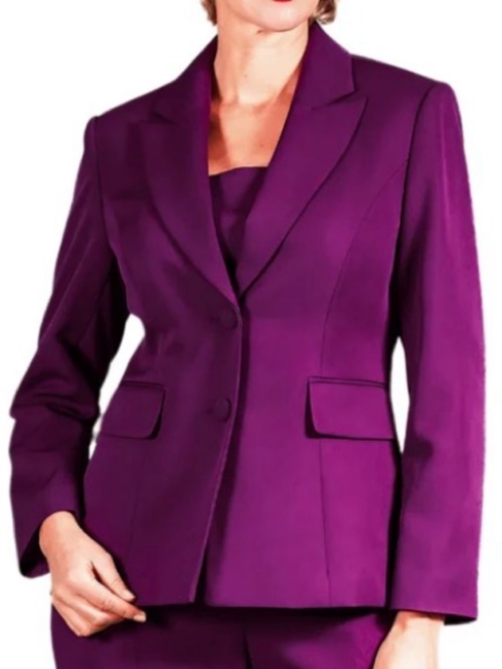 Vibrant Purple Blazer Single Breasted Tailored Jacket s 16W